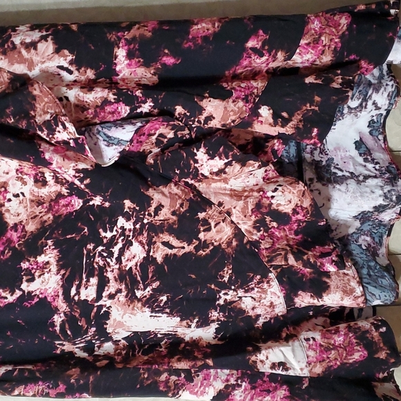 INC Floral Ruffle hem wrap Tie side Skirt M - Picture 3 of 8